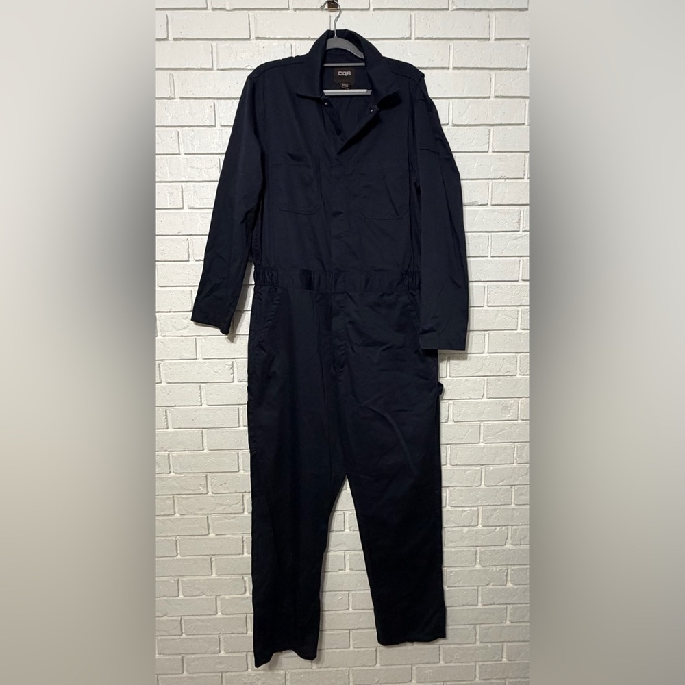 CQR Men’s Navy Blue Long Sleeve Work Coveralls Large Regula